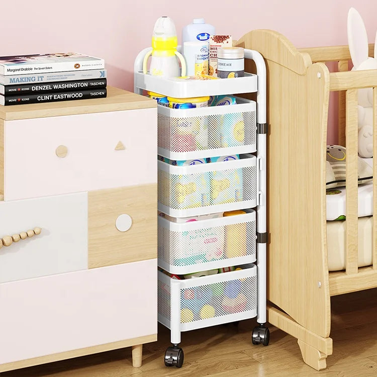 Accessoires pour la maison Organisateur de légumes de cuisine en acier inoxydable Rangement Armoire rotative Paniers Yawen Boîtes Étagères Conteneurs N&M