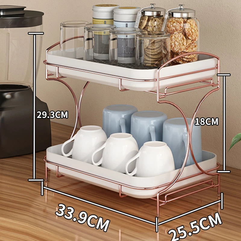 Accessoires pour la maison Supports de rangement Tasse sponse en silicone à 2 niveaux Porte-table à vaisselle Porte-égouttoir pour tasse à vin en plastique pour cuisine N&M