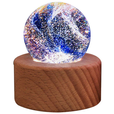 Petits accents décoratifs Designs Lune Système solaire Ornement de boule de cristal lumineux Cadeau d’anniversaire Led Night Light Accessoires pour la maison N&M
