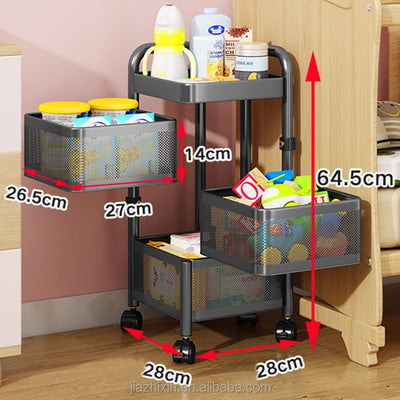 Accessoires pour la maison Organisateur de légumes de cuisine en acier inoxydable Rangement Armoire rotative Paniers Yawen Boîtes Étagères Conteneurs N&M