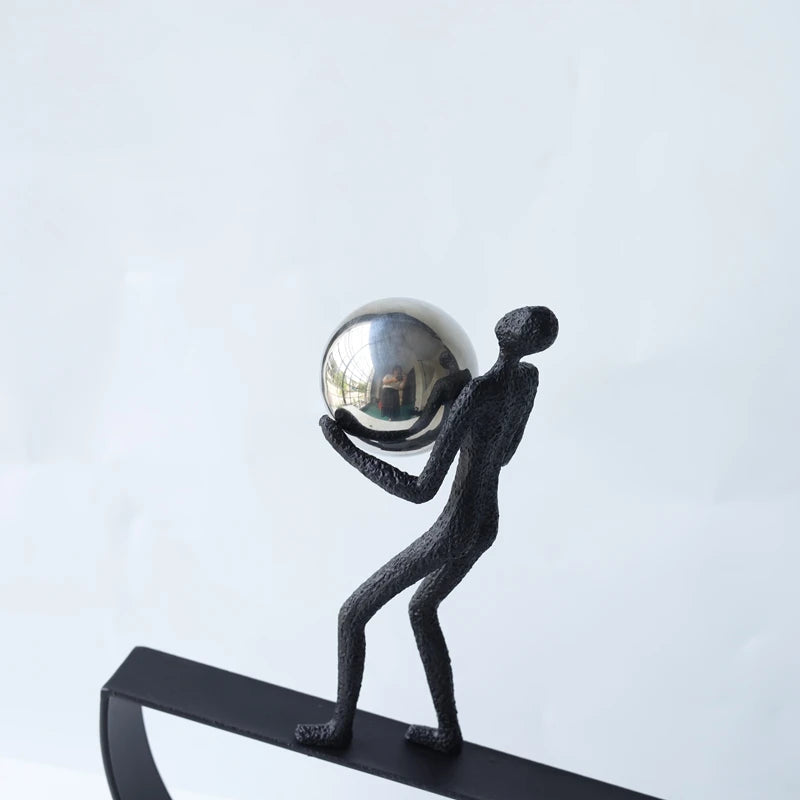 Figurines de sport acrobatiques abstraites Sculpture de personnage de bureau Artisanat en résine pour la maison N&M