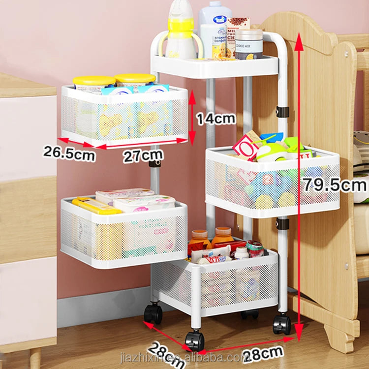 Accessoires pour la maison Organisateur de légumes de cuisine en acier inoxydable Rangement Armoire rotative Paniers Yawen Boîtes Étagères Conteneurs N&M