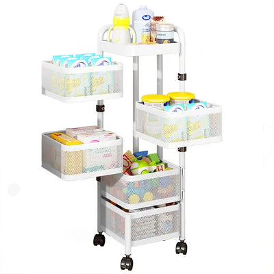 Accessoires pour la maison Organisateur de légumes de cuisine en acier inoxydable Rangement Armoire rotative Paniers Yawen Boîtes Étagères Conteneurs N&M