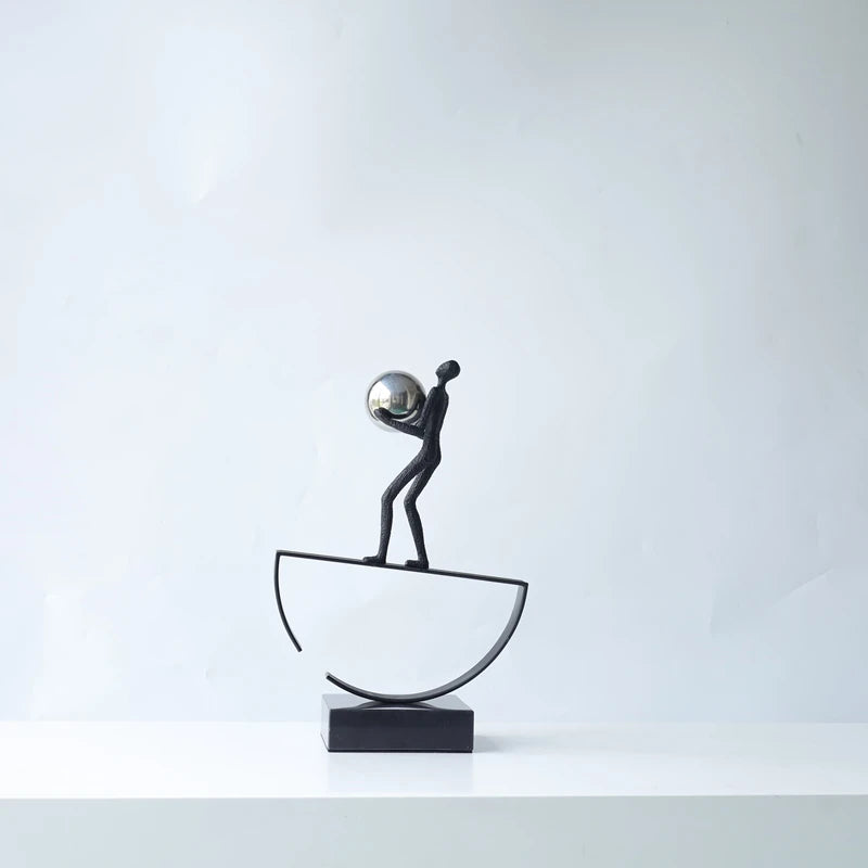 Figurines de sport acrobatiques abstraites Sculpture de personnage de bureau Artisanat en résine pour la maison N&M