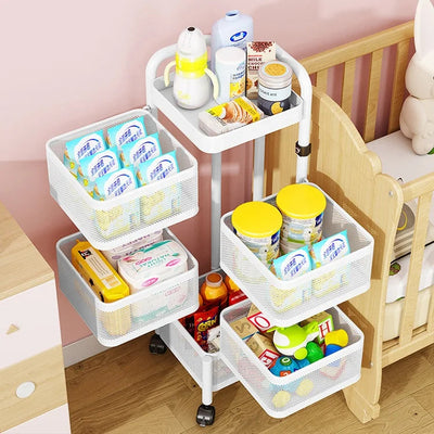 Accessoires pour la maison Organisateur de légumes de cuisine en acier inoxydable Rangement Armoire rotative Paniers Yawen Boîtes Étagères Conteneurs N&M