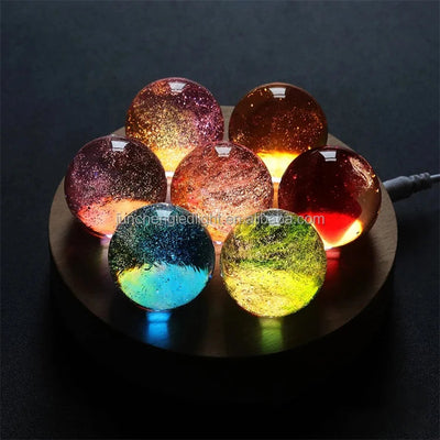 Petits accents décoratifs Designs Lune Système solaire Ornement de boule de cristal lumineux Cadeau d’anniversaire Led Night Light Accessoires pour la maison N&M