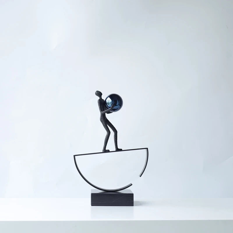 Figurines de sport acrobatiques abstraites Sculpture de personnage de bureau Artisanat en résine pour la maison N&M