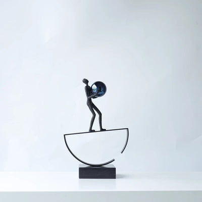 Figurines de sport acrobatiques abstraites Sculpture de personnage de bureau Artisanat en résine pour la maison N&M