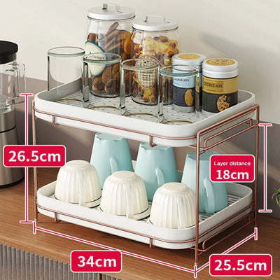Accessoires pour la maison Supports de rangement Tasse sponse en silicone à 2 niveaux Porte-table à vaisselle Porte-égouttoir pour tasse à vin en plastique pour cuisine N&M