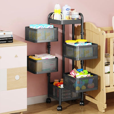 Accessoires pour la maison Organisateur de légumes de cuisine en acier inoxydable Rangement Armoire rotative Paniers Yawen Boîtes Étagères Conteneurs N&M