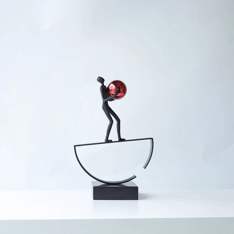 Figurines de sport acrobatiques abstraites Sculpture de personnage de bureau Artisanat en résine pour la maison N&M