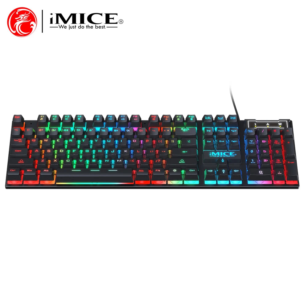 Ergonomie Clavier rétroéclairé Clavier de jeu filaire étanche Ensemble de clavier et de souris lumineux pour ordinateur portable Gamer PC N&M
