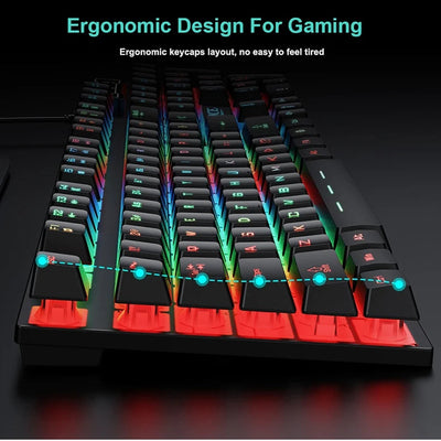 Ergonomie Clavier rétroéclairé Clavier de jeu filaire étanche Ensemble de clavier et de souris lumineux pour ordinateur portable Gamer PC N&M