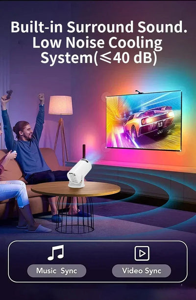 Projector  270° Adjustable LED 1080P Portable Movie Projector for Android Phone USB TV Stick Laptop N&M