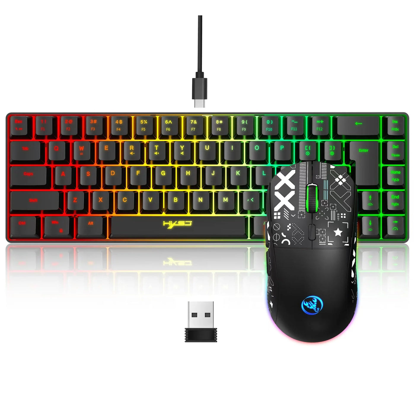 60 % de jeu Ensemble combiné clavier et souris gamer clavier blanc combo ordinateur claviers filaires souris bureau teclado pour ordinateur portable pc N&M