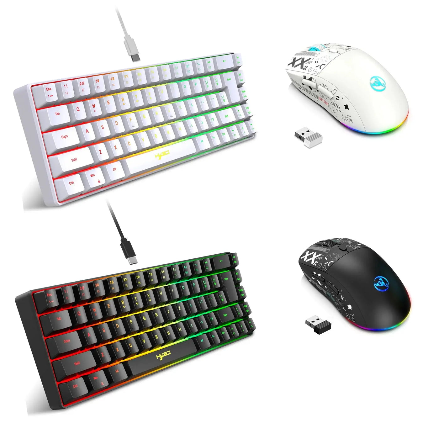 60 % de jeu Ensemble combiné clavier et souris gamer clavier blanc combo ordinateur claviers filaires souris bureau teclado pour ordinateur portable pc N&M