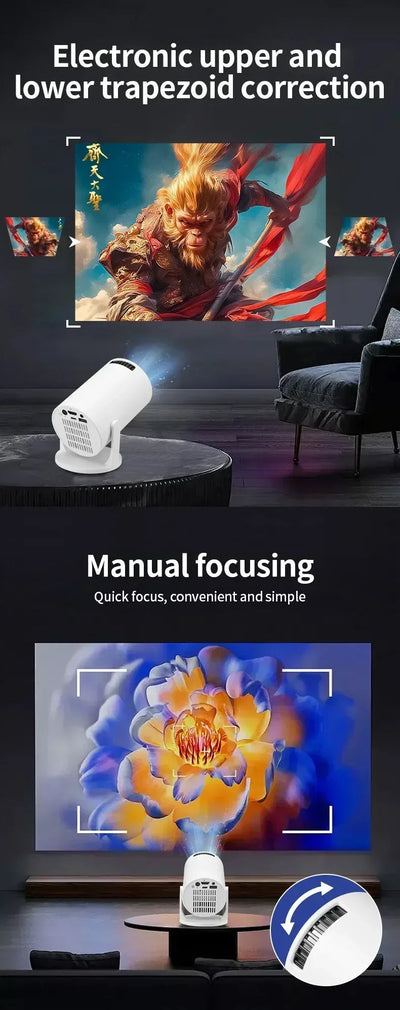 Projector  270° Adjustable LED 1080P Portable Movie Projector for Android Phone USB TV Stick Laptop N&M