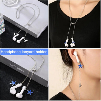 Écouteurs sans fil Lanière de cou suspendu Collier anti-perte Porte-chaîne en métal Sangle Cordon de cordon pour Airpods 1 2 3 pro N&M
