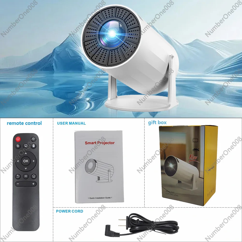 Portable Projector with WiFi and Bluetooth, Support 4K 1080p, Indoor/Outdoor Movie Projector with Video System N&M