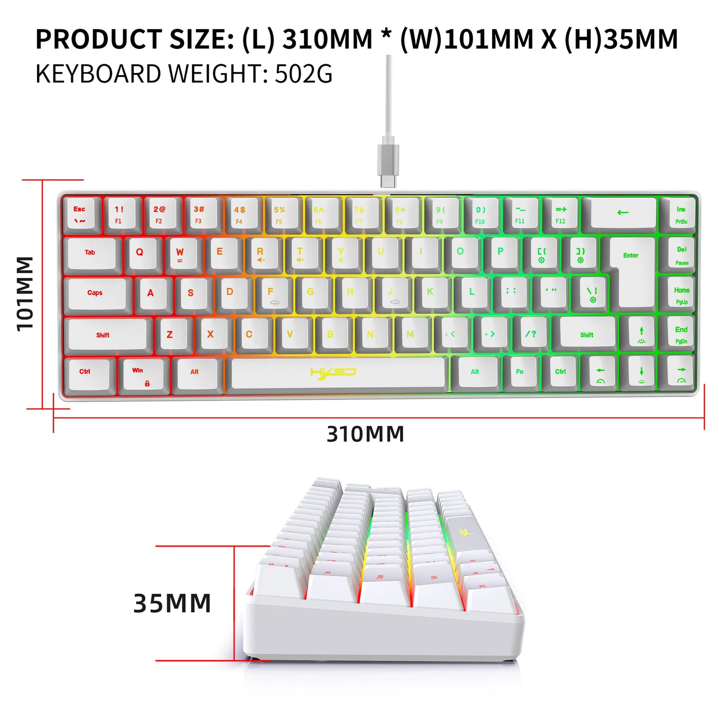 60 % de jeu Ensemble combiné clavier et souris gamer clavier blanc combo ordinateur claviers filaires souris bureau teclado pour ordinateur portable pc N&M
