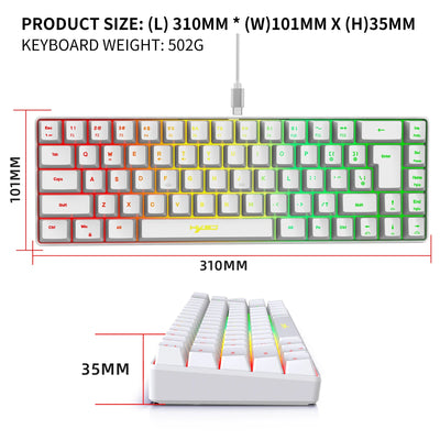 60 % de jeu Ensemble combiné clavier et souris gamer clavier blanc combo ordinateur claviers filaires souris bureau teclado pour ordinateur portable pc N&M