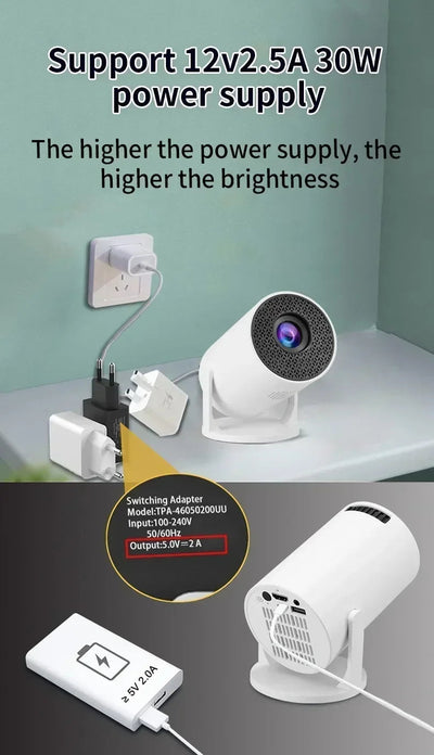 Projector  270° Adjustable LED 1080P Portable Movie Projector for Android Phone USB TV Stick Laptop N&M