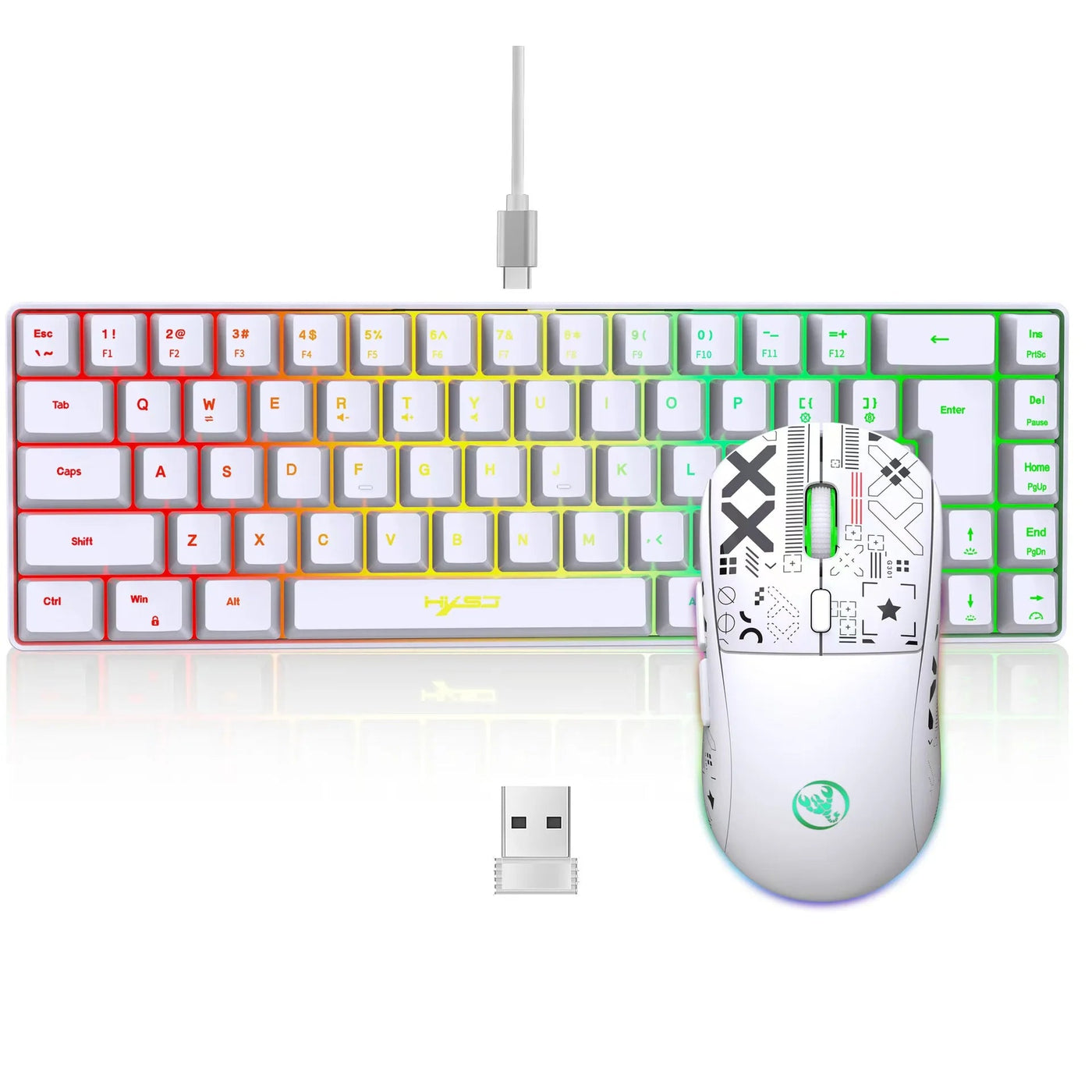 60 % de jeu Ensemble combiné clavier et souris gamer clavier blanc combo ordinateur claviers filaires souris bureau teclado pour ordinateur portable pc N&M