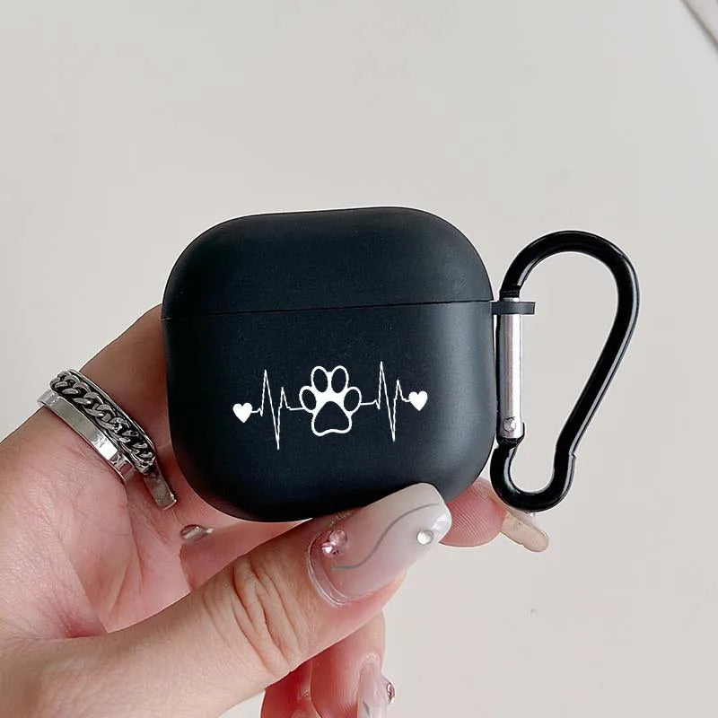 Creative Paw Print Jumping Pattern Étui de protection pour casque sans fil pour Airpods 4 3 1/2 Pro 2 et Pro TPU Étui pour écouteurs élégants N&M
