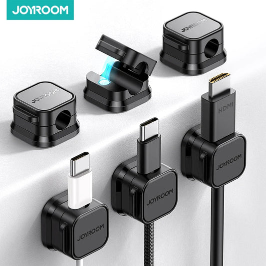 Joyroom Magnetic Cable Clips Cable Smooth Adjustable Cord Holder Under Desk Cable Management Wire Keeper Cable Organizer Holder N&M