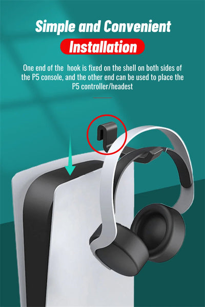 GAMINJA P512 cintre pour casque mural pour casque de jeu Support pour accessoires de jeu de console PS5 N&M
