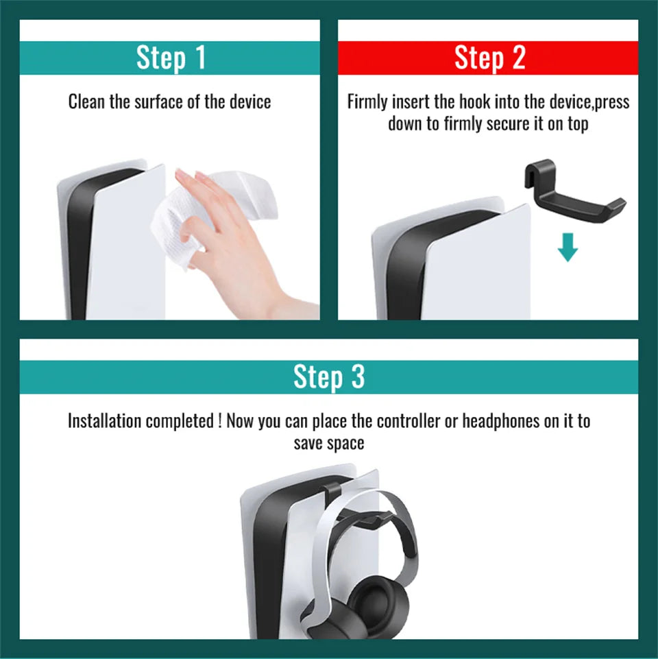 GAMINJA P512 cintre pour casque mural pour casque de jeu Support pour accessoires de jeu de console PS5 N&M