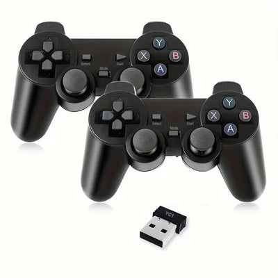 Ensemble de manettes de jeu sans fil 2.4G 2-Pack - Joystick USB Plug & Play pour PC/Android TV/Switch, poignée ergonomique N&M