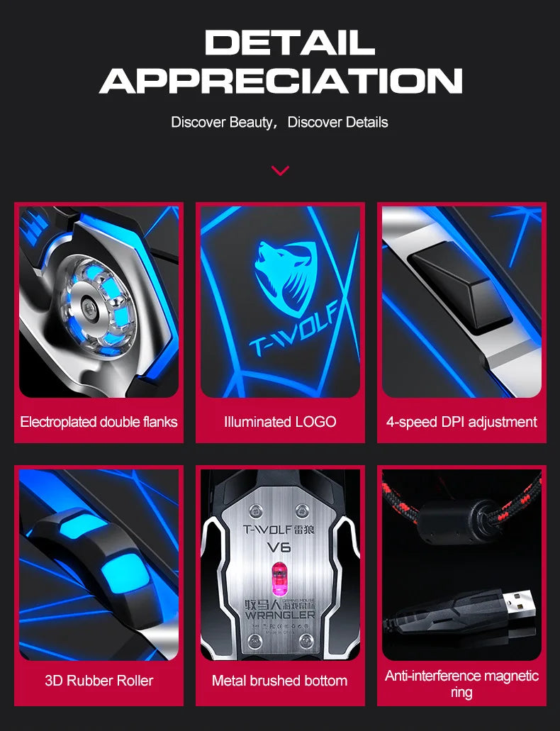 Ensemble 2 EN 1 Combos Clavier Et Souris De Jeu Mobile Filaire USB À Une Main N&M