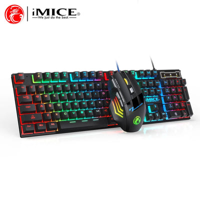Ergonomie Clavier rétroéclairé Clavier de jeu filaire étanche Ensemble de clavier et de souris lumineux pour ordinateur portable Gamer PC N&M