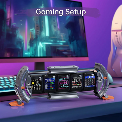 Décor de jeu Configuration de jeu Horloge numérique avec contrôle Smart APP, connexion WiFi, écran LED RVB, tableau de bord personnalisé, Pixel Art N&M