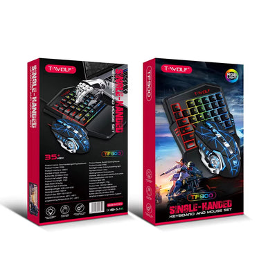 Ensemble 2 EN 1 Combos Clavier Et Souris De Jeu Mobile Filaire USB À Une Main N&M