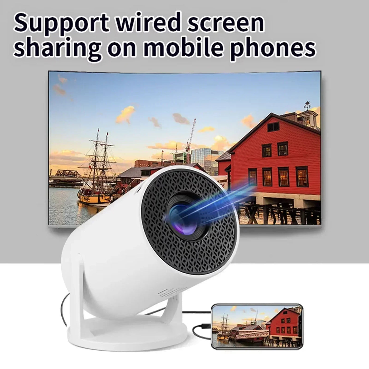 Projector  270° Adjustable LED 1080P Portable Movie Projector for Android Phone USB TV Stick Laptop N&M