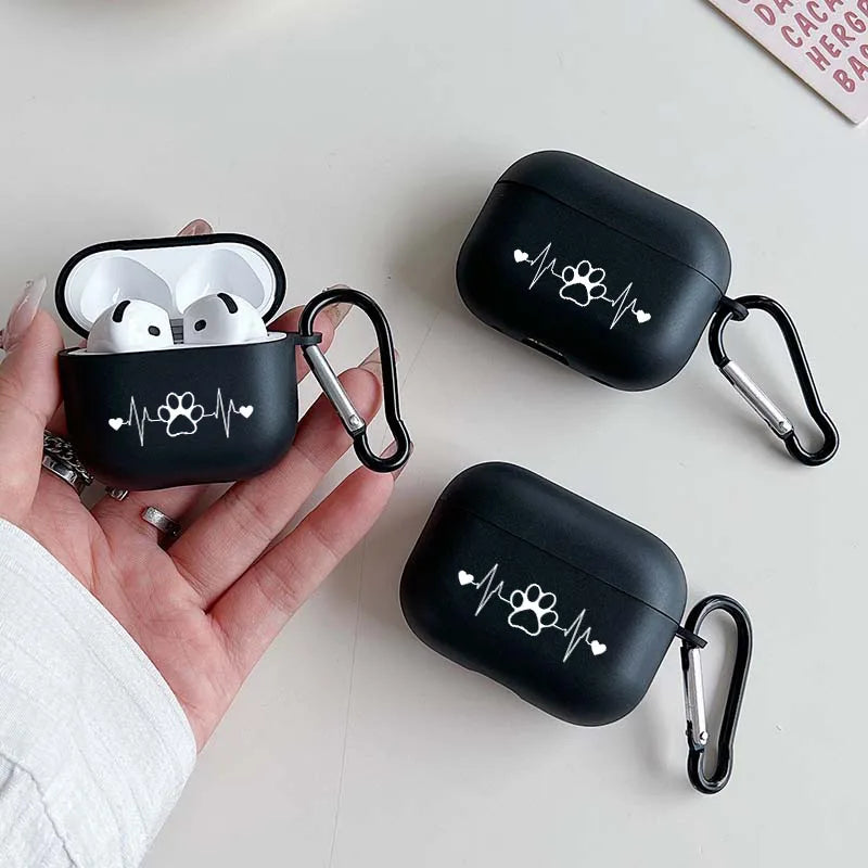 Creative Paw Print Jumping Pattern Étui de protection pour casque sans fil pour Airpods 4 3 1/2 Pro 2 et Pro TPU Étui pour écouteurs élégants N&M