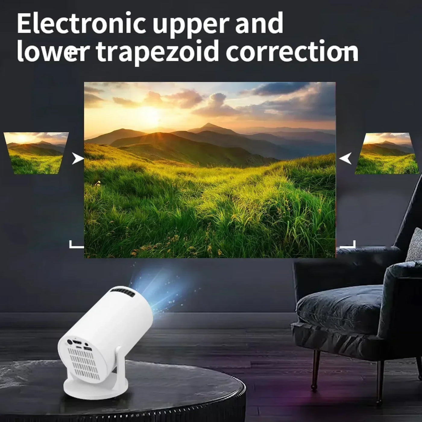 Projector  270° Adjustable LED 1080P Portable Movie Projector for Android Phone USB TV Stick Laptop N&M