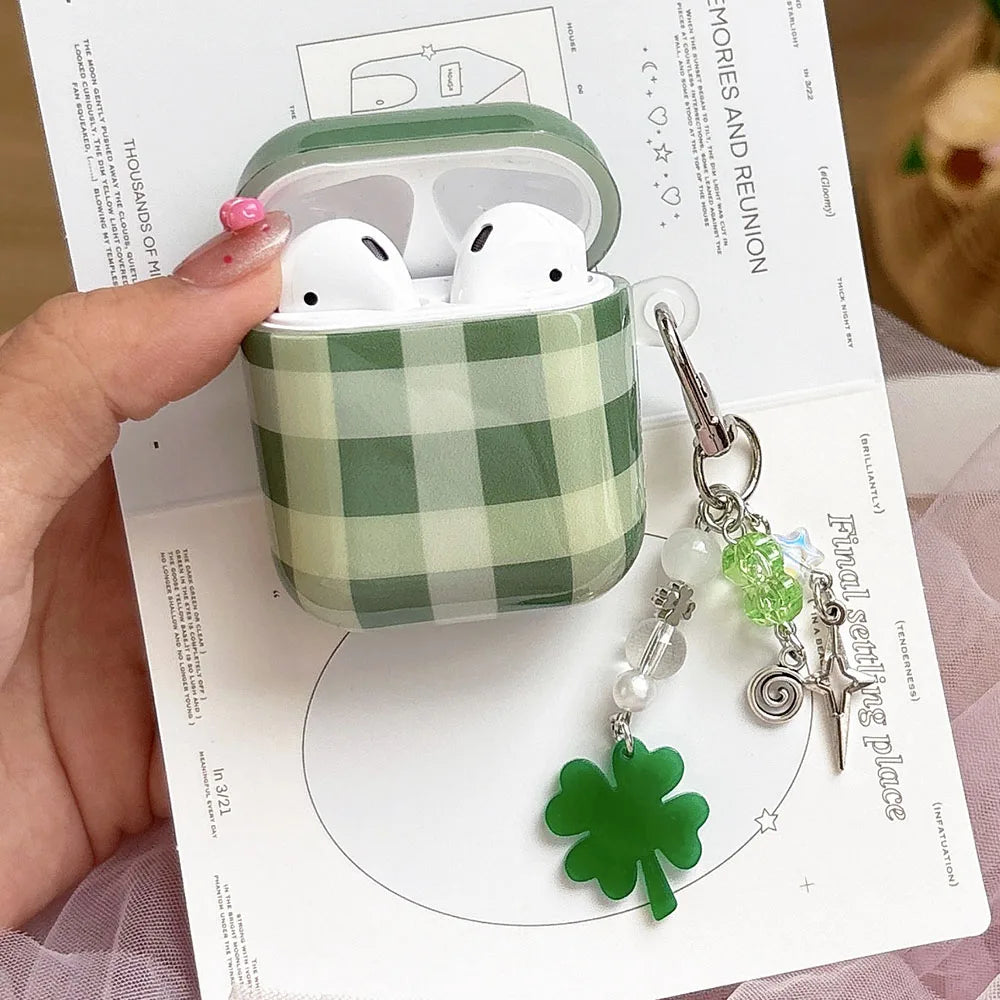 Boîte de chargement pour casque à grille verte sans fil pour AirPods 4 Pro 3 2 1 Étui d’écouteurs en silicone souple pour Airpods Pro 2 2ème N&M