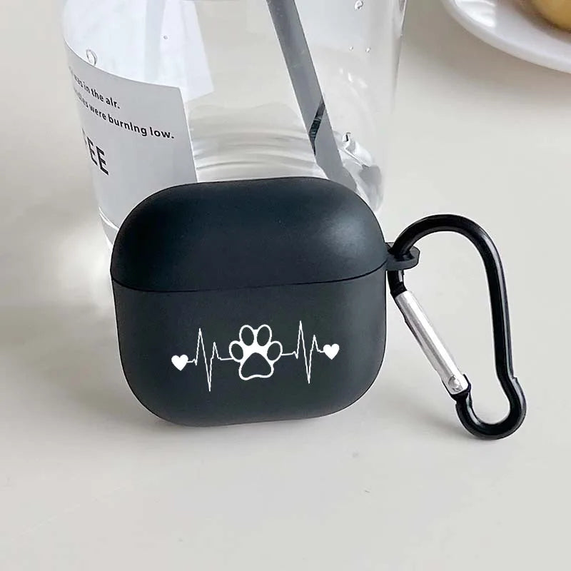 Creative Paw Print Jumping Pattern Étui de protection pour casque sans fil pour Airpods 4 3 1/2 Pro 2 et Pro TPU Étui pour écouteurs élégants N&M