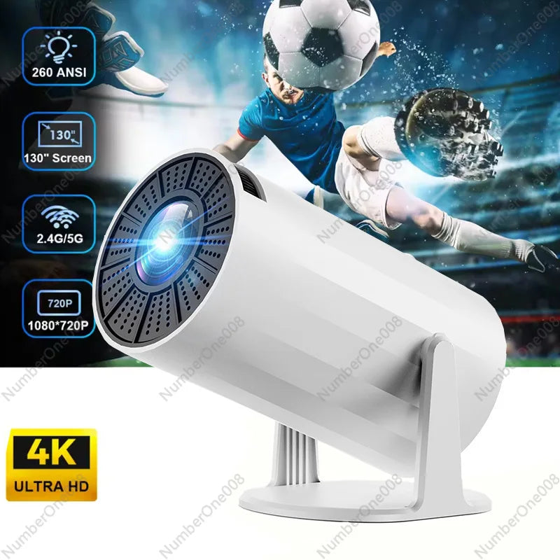 Portable Projector with WiFi and Bluetooth, Support 4K 1080p, Indoor/Outdoor Movie Projector with Video System N&M