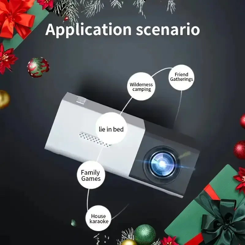 Hd 1080P Portable Smart Projector - Ideal for home theater and outdoor use, compatible with mobile phones perfect for parties N&M