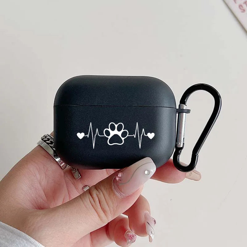 Creative Paw Print Jumping Pattern Étui de protection pour casque sans fil pour Airpods 4 3 1/2 Pro 2 et Pro TPU Étui pour écouteurs élégants N&M