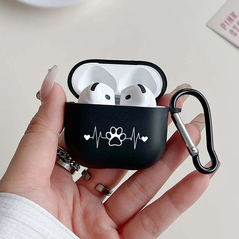 Creative Paw Print Jumping Pattern Étui de protection pour casque sans fil pour Airpods 4 3 1/2 Pro 2 et Pro TPU Étui pour écouteurs élégants N&M