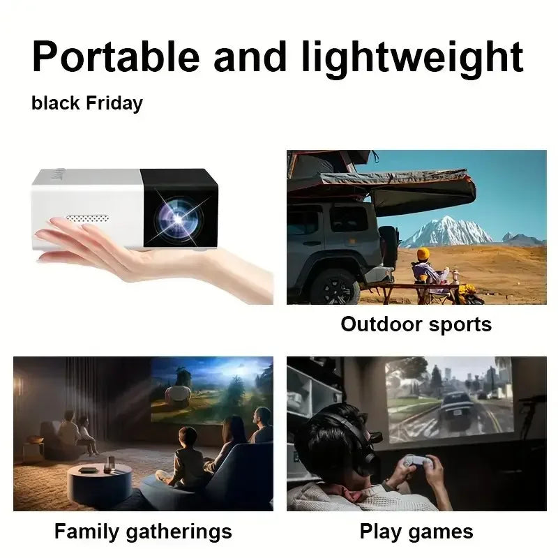 Hd 1080P Portable Smart Projector - Ideal for home theater and outdoor use, compatible with mobile phones perfect for parties N&M