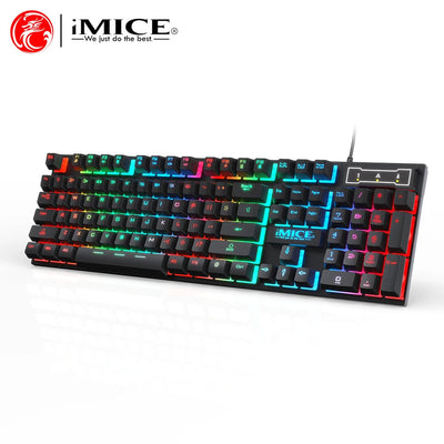 Ergonomie Clavier rétroéclairé Clavier de jeu filaire étanche Ensemble de clavier et de souris lumineux pour ordinateur portable Gamer PC N&M