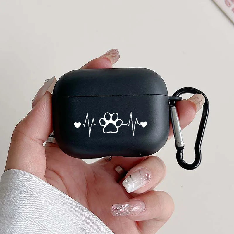 Creative Paw Print Jumping Pattern Étui de protection pour casque sans fil pour Airpods 4 3 1/2 Pro 2 et Pro TPU Étui pour écouteurs élégants N&M