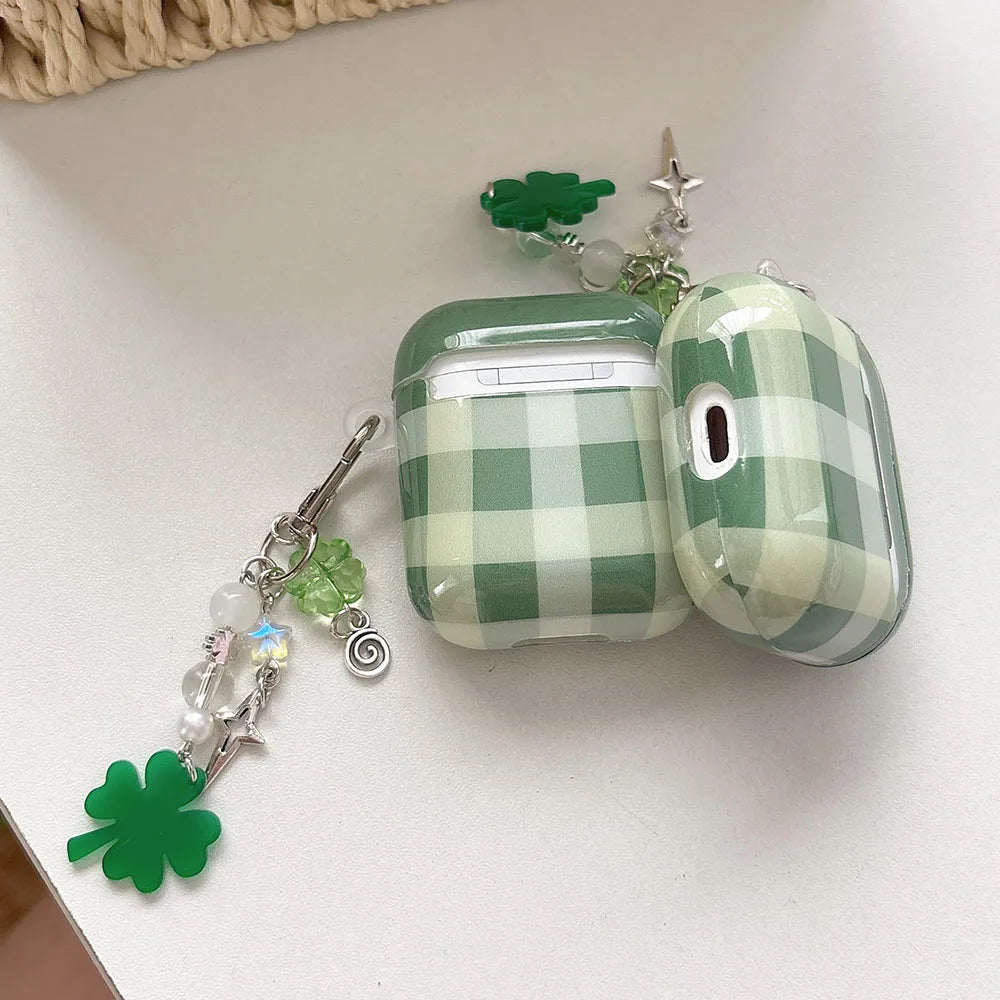 Boîte de chargement pour casque à grille verte sans fil pour AirPods 4 Pro 3 2 1 Étui d’écouteurs en silicone souple pour Airpods Pro 2 2ème N&M