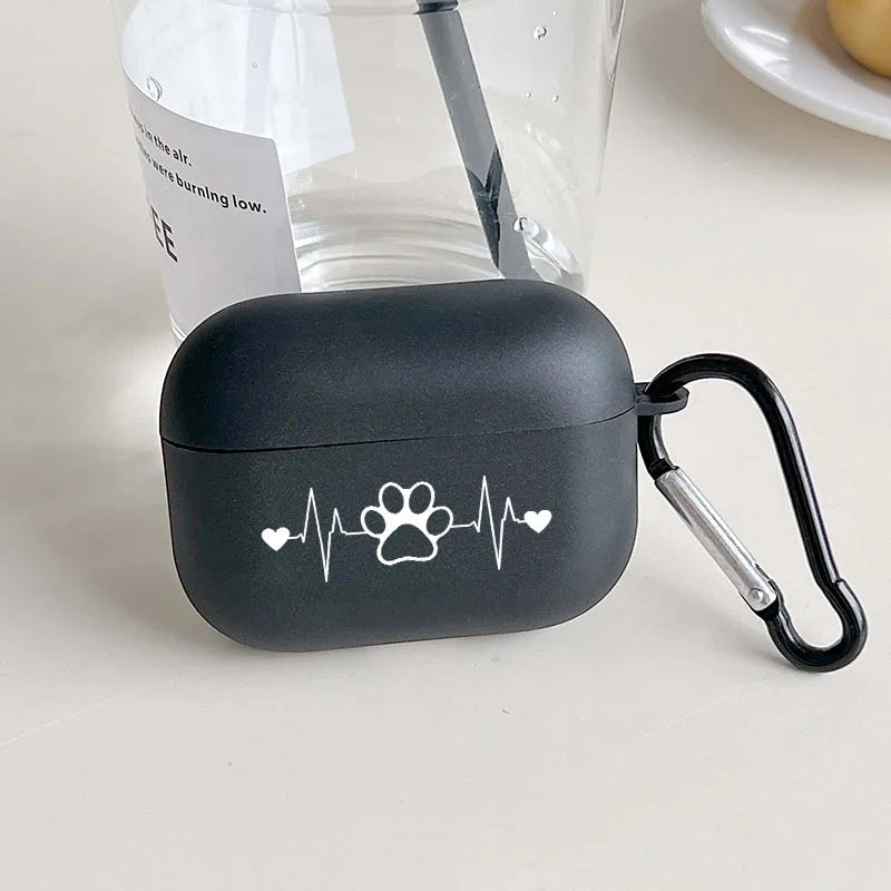 Creative Paw Print Jumping Pattern Étui de protection pour casque sans fil pour Airpods 4 3 1/2 Pro 2 et Pro TPU Étui pour écouteurs élégants N&M